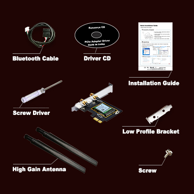 3000Mbps WiFi 6E PCIe Card, Support 6GHz - OK Networking