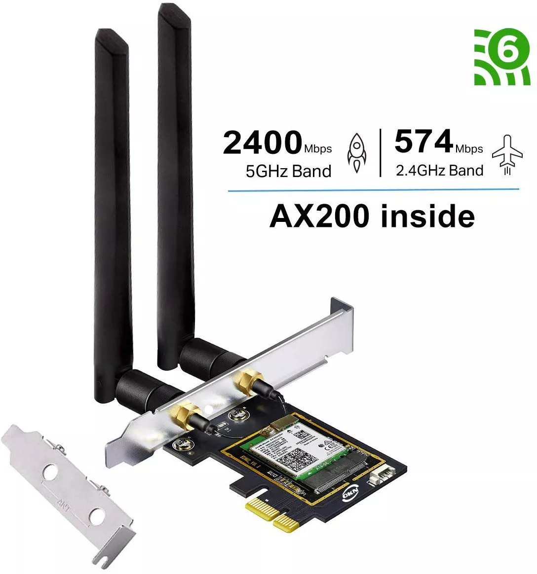 WiFi 6 AX3000 PCIe WiFi Card for PC with BT 5.1, 802.11ax Dual Band Wireless Adapter with MU-MIMO, U