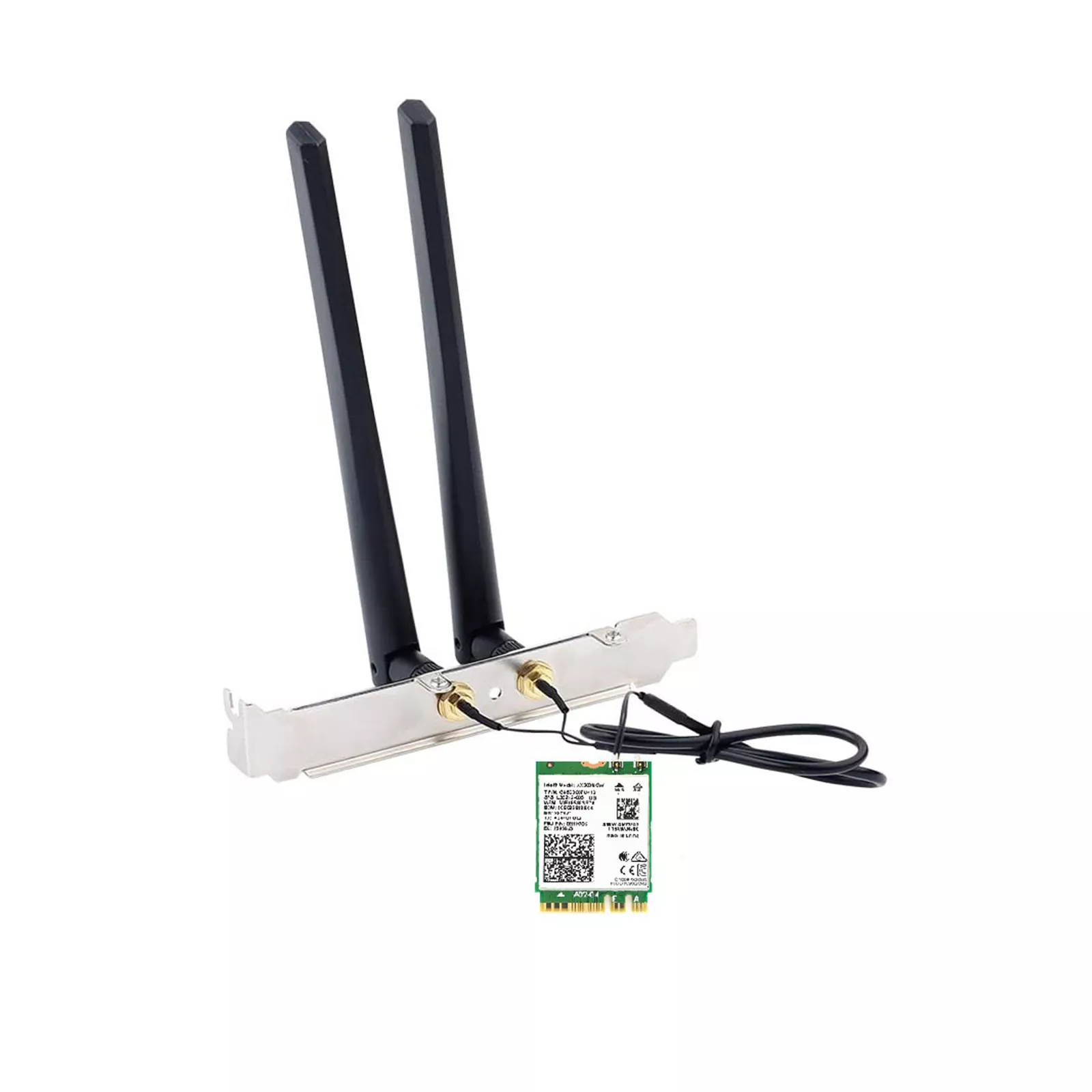 WiFi 6 (Gig+) Desktop Kit, AX200, 2230, 2x2 AX+BT, Includes RF Cable (11 inch), 5dBi High Gain Ante